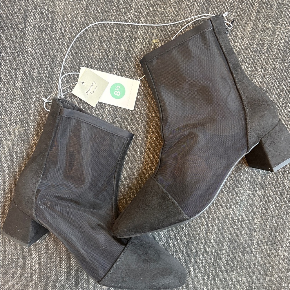 a new day Black Ankle Booties with Block Heel